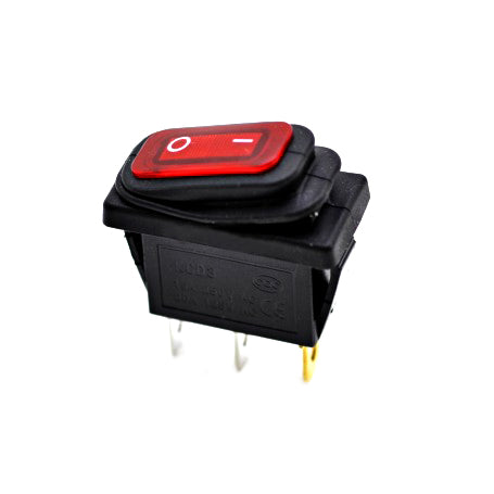 Narrow Rubber IRS Switch 220V Red LED