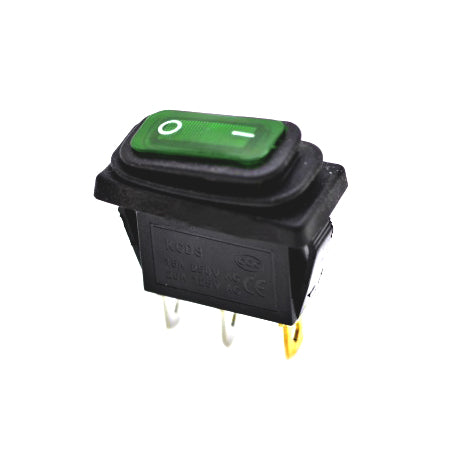 Narrow Rubber IRS Switch 220V Green LED