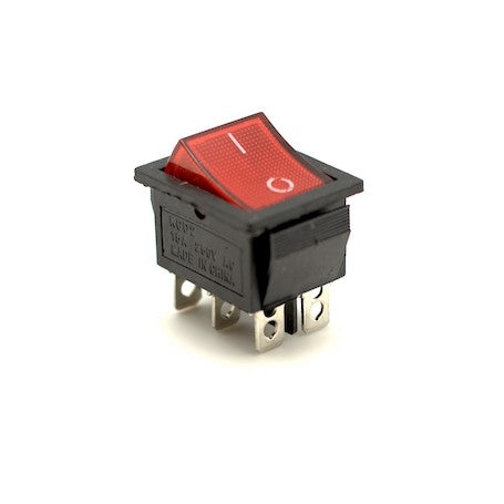 ON-OFF Switch 6 Terminals 250V/15A Red