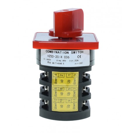 6-Cam Switch 0-1, 20A/4KW, IP42, 660V