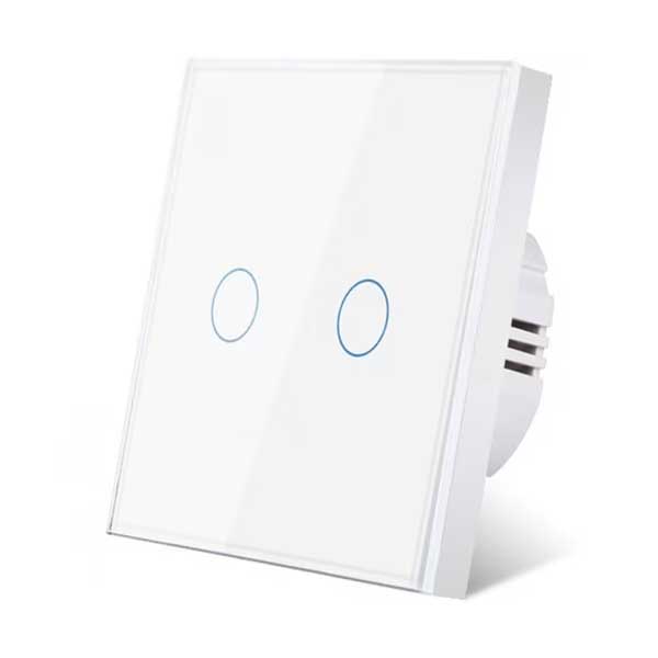Classlights White Double Touch Switch, Tempered Glass, LED