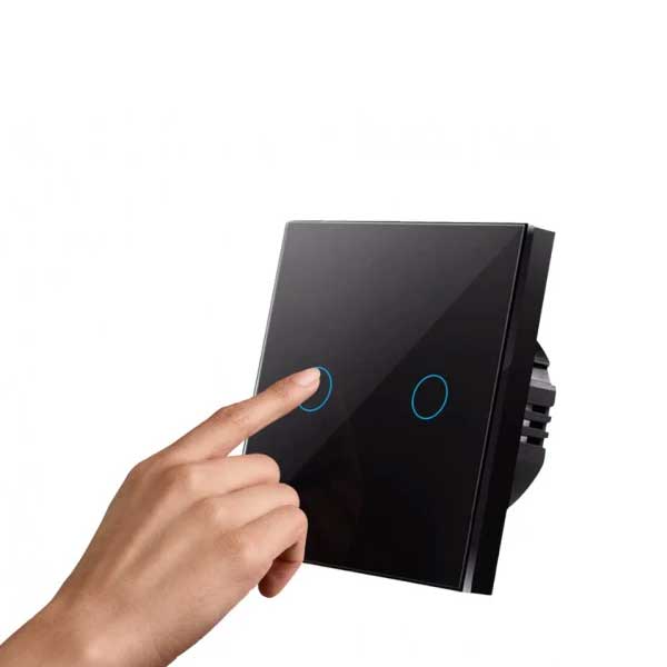 Double Touch Switch Black Classlights, Tempered Glass, LED