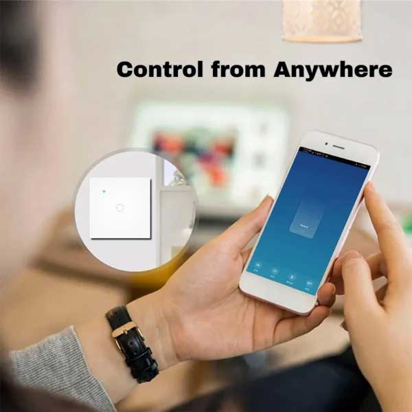 Smart touch switch, white, WiFi, Tempered glass, Classlights, 10A, Voice control, Smart Life / Tuya, LED