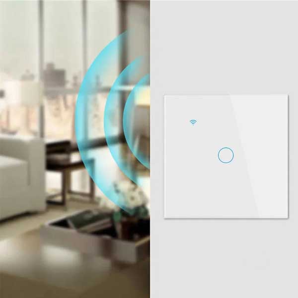 Smart touch switch, white, WiFi, Tempered glass, Classlights, 10A, Voice control, Smart Life / Tuya, LED
