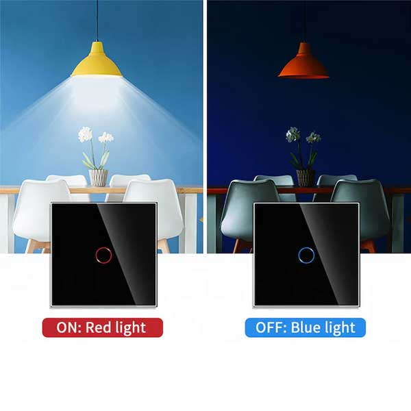 Double Touch Switch Black Classlights, Tempered Glass, LED