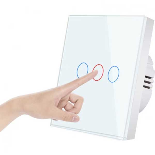 Classlights Triple Touch Switch White, Tempered Glass, LED