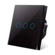 Black Classlights Triple Touch Switch, Tempered Glass, LED