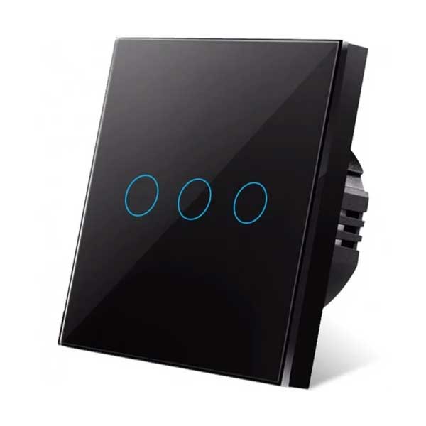 Black Classlights Triple Touch Switch, Tempered Glass, LED