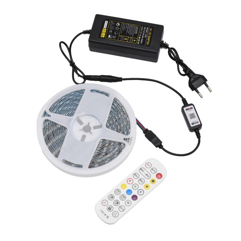 5m 5050 RGB IP65 LED Strip Kit with Bluetooth + Remote