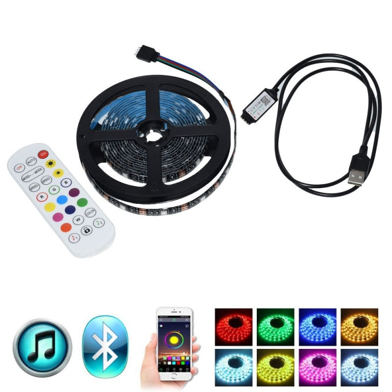 RGB LED Strip Kit for TV, Remote Control + Bluetooth