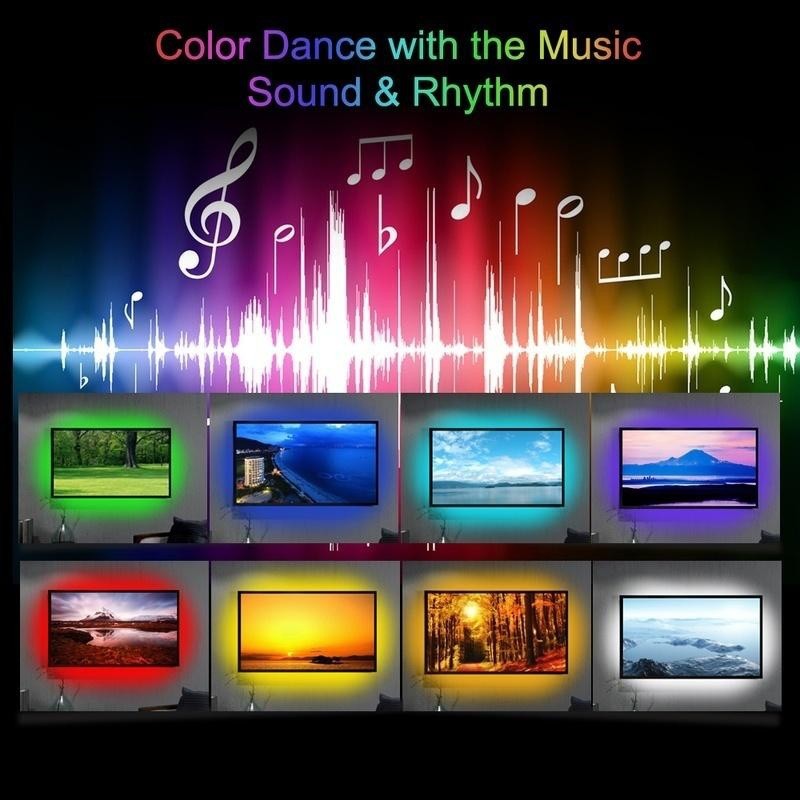 RGB LED Strip Kit for TV, Remote Control + Bluetooth