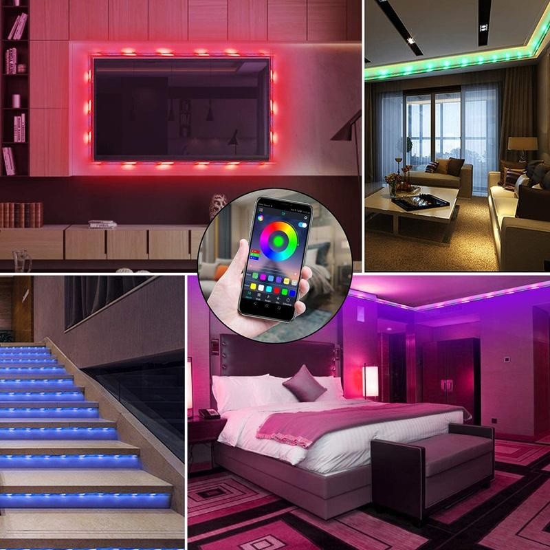 RGB LED Strip Kit for TV, Remote Control + Bluetooth