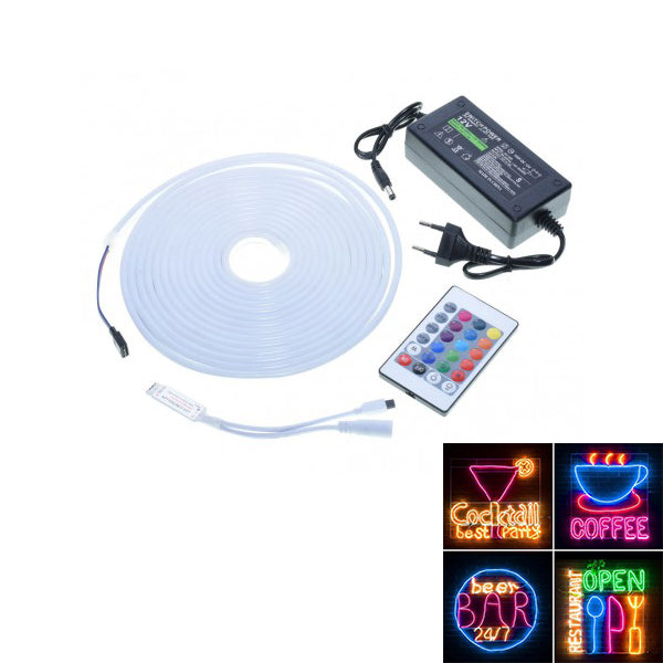 RGB Neon LED Strip Kit, 12V, Flexible