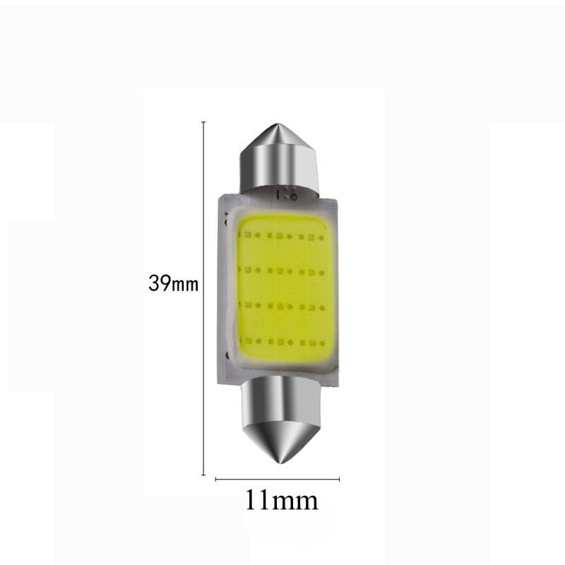 LED Car COB, Festoon Socket 39mm, White Light, Set of 2