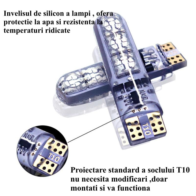 T10 RGB 5050 LED Bulb 12V-5W with Remote Control