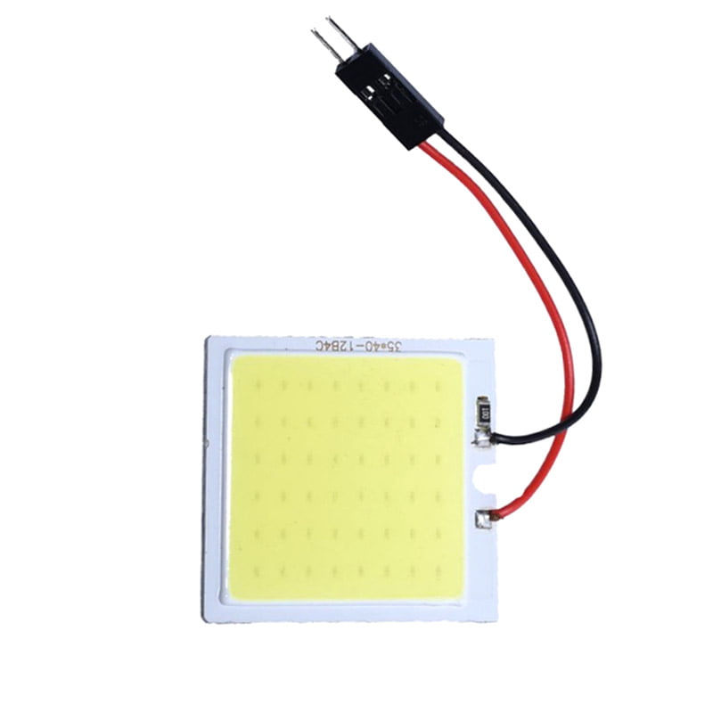 Car LED COB Dome Light, 48 LEDs, Cool White Light, Festoon/T10 Adapter, 8W