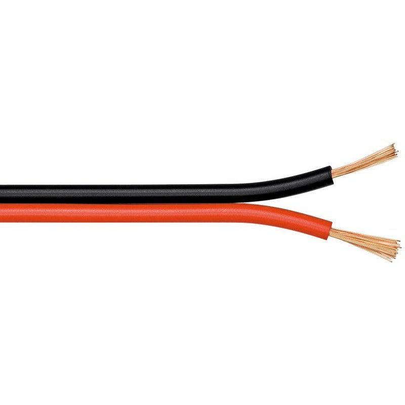 Audio Speaker Cable, Professional, Bi-wire, 2x0.35, 100m Roll, Red-Black