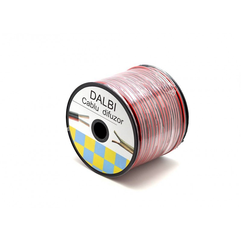 Audio Speaker Cable, Professional, Bi-wire, 2x0.35, 100m Roll, Red-Black