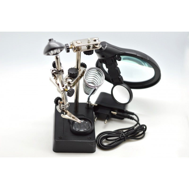 Magnifying Glass with Clamps and Light MG16129-C