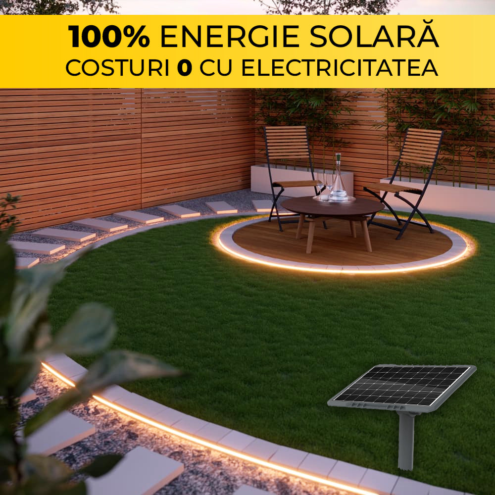 Multicolor LED Strip Kit, RGB, 10 Meters, Monocrystalline Solar Panel, 100W, IP65, ClassLights