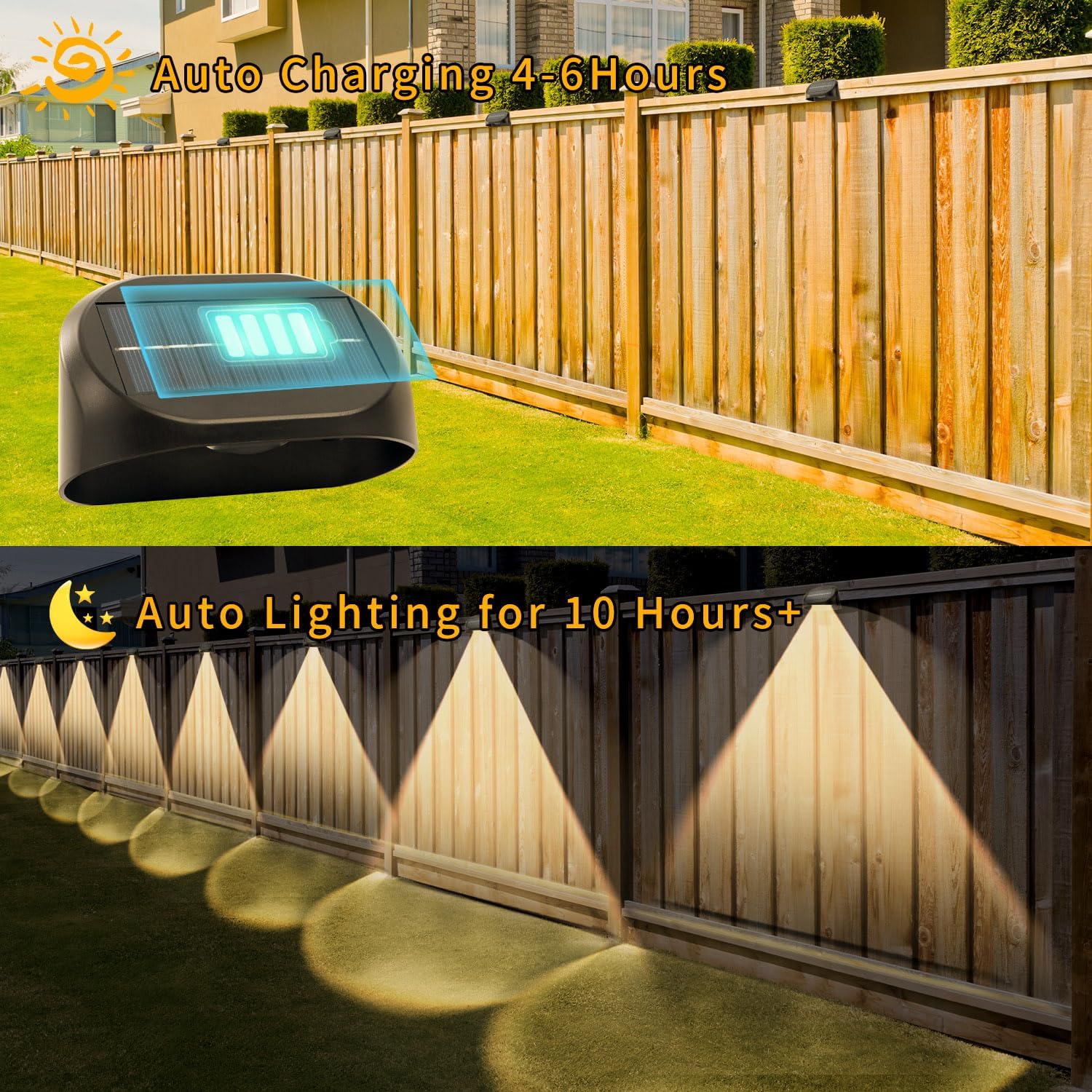 Set of 4 Outdoor Solar Wall Lights, RGBW Multicolored Light, Classlights