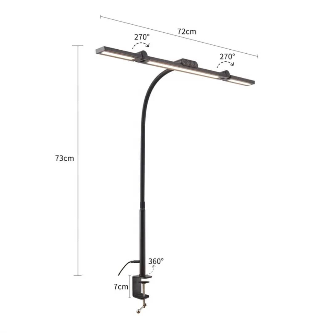 24W LED Desk Lamp, 3 Colors, Dimmable, Classlights