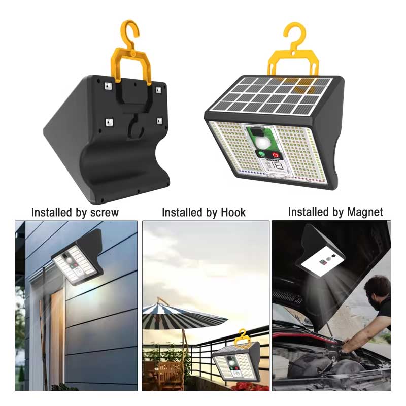 Classlights LED Solar Lamp with Sensor, Hook, and Magnet
