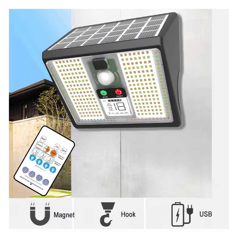 Classlights LED Solar Lamp with Sensor, Hook, and Magnet
