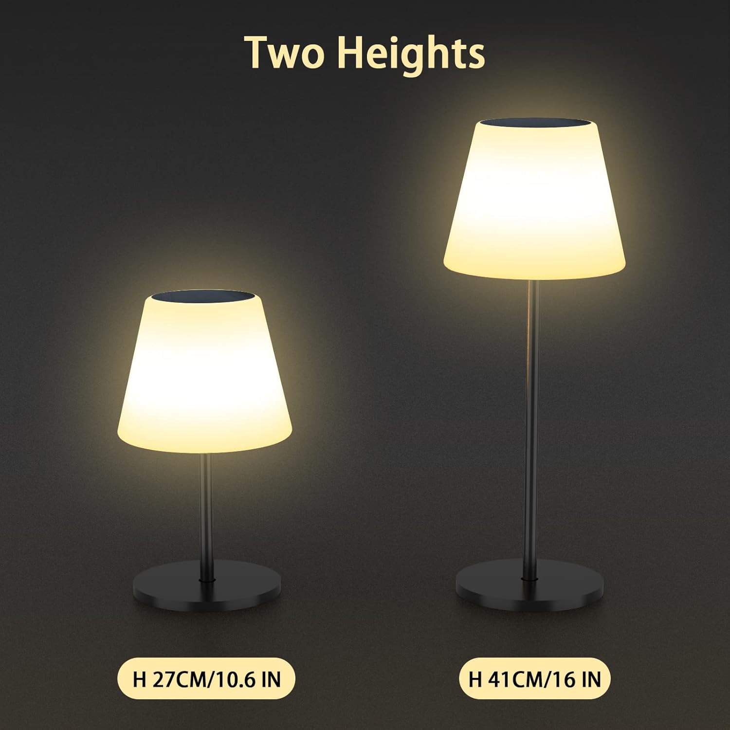 Table Lamp, Solar and USB-C Charging, RGBW Multicolor Light, Remote Control, ClassLights