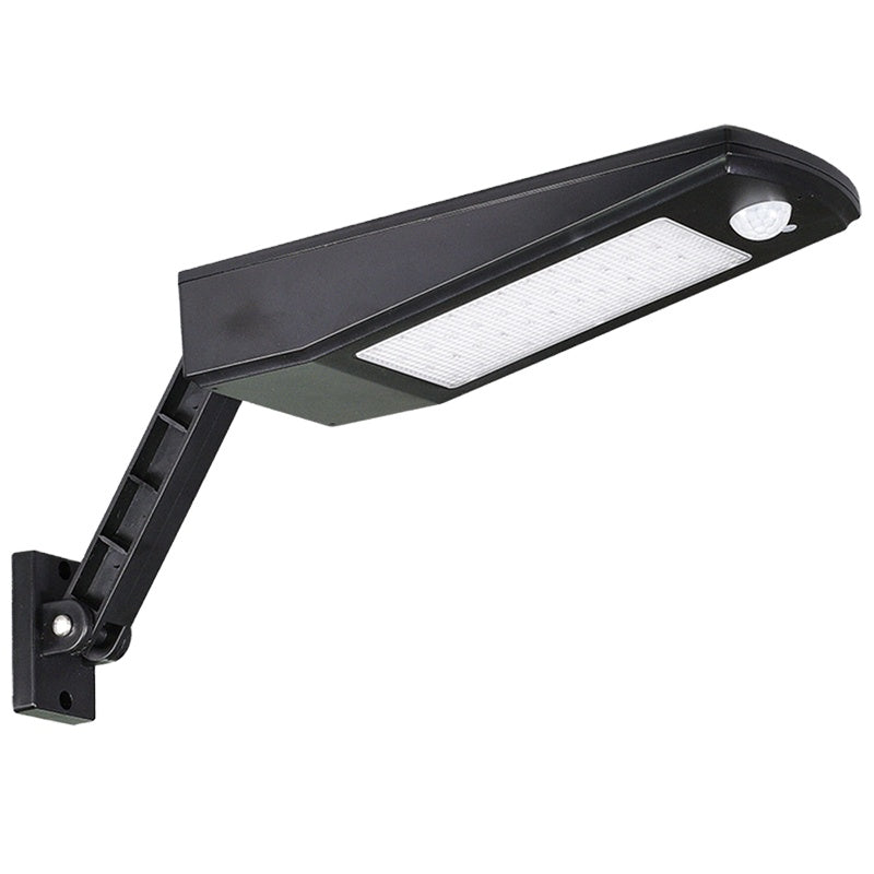 Lampa solara LED de perete cu senzor de miscare, 900lm, suport reglabil 180°, design negru mat, montaj exterior