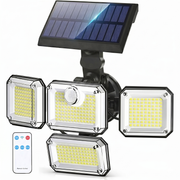 Dual Solar Lamp, 333 LEDs, 3000 Lumens, Motion Sensor and Solar Panel
