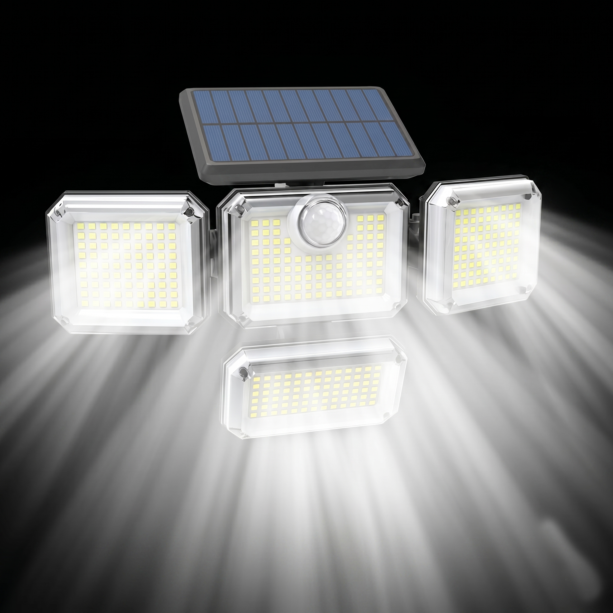 Dual Solar Lamp, 333 LEDs, 3000 Lumens, Motion Sensor and Solar Panel