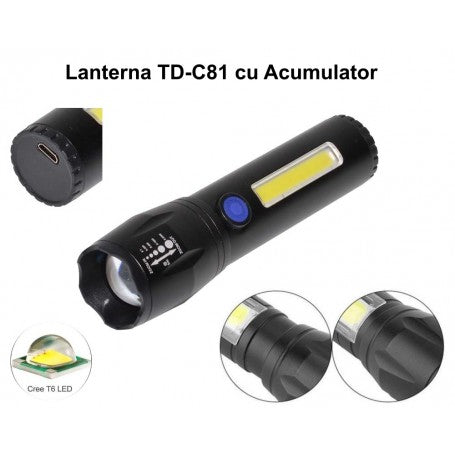Rechargeable Flashlight and Zoom 3W TD-C81