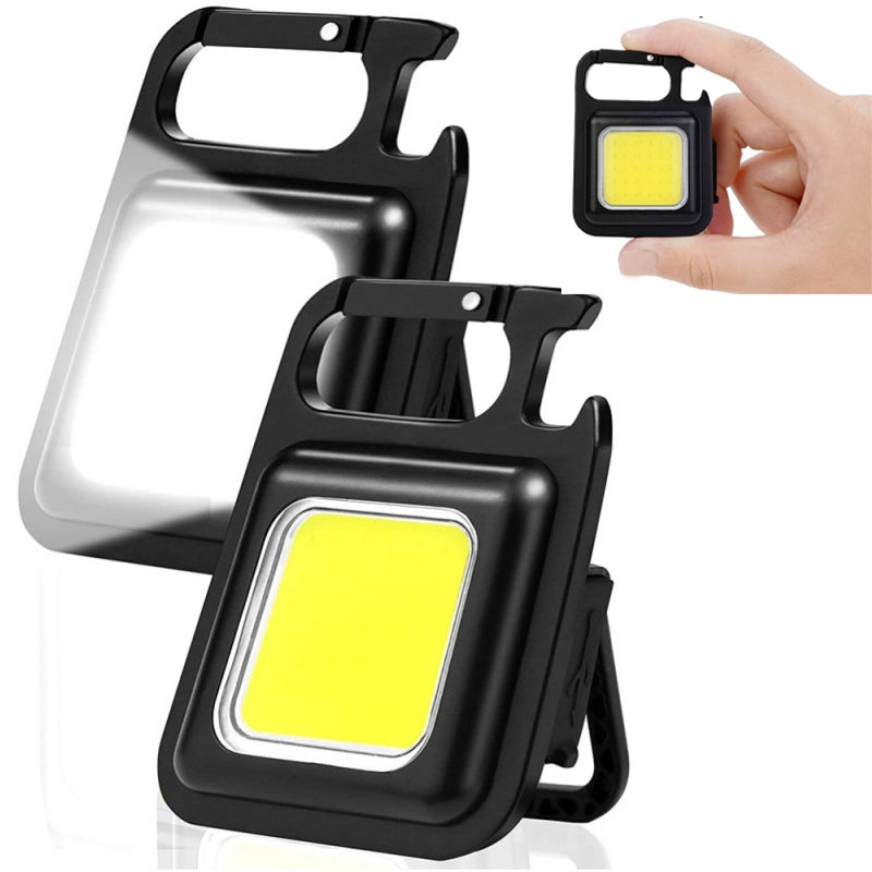 Mini LED Cob Flashlight 6W, Keychain Type, Carabiner, Aluminum Casing