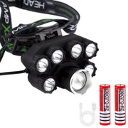 Headlamp, 7 LED XT6 CREE, Premium, 2 3.7V Batteries, Black, ElectroAZ