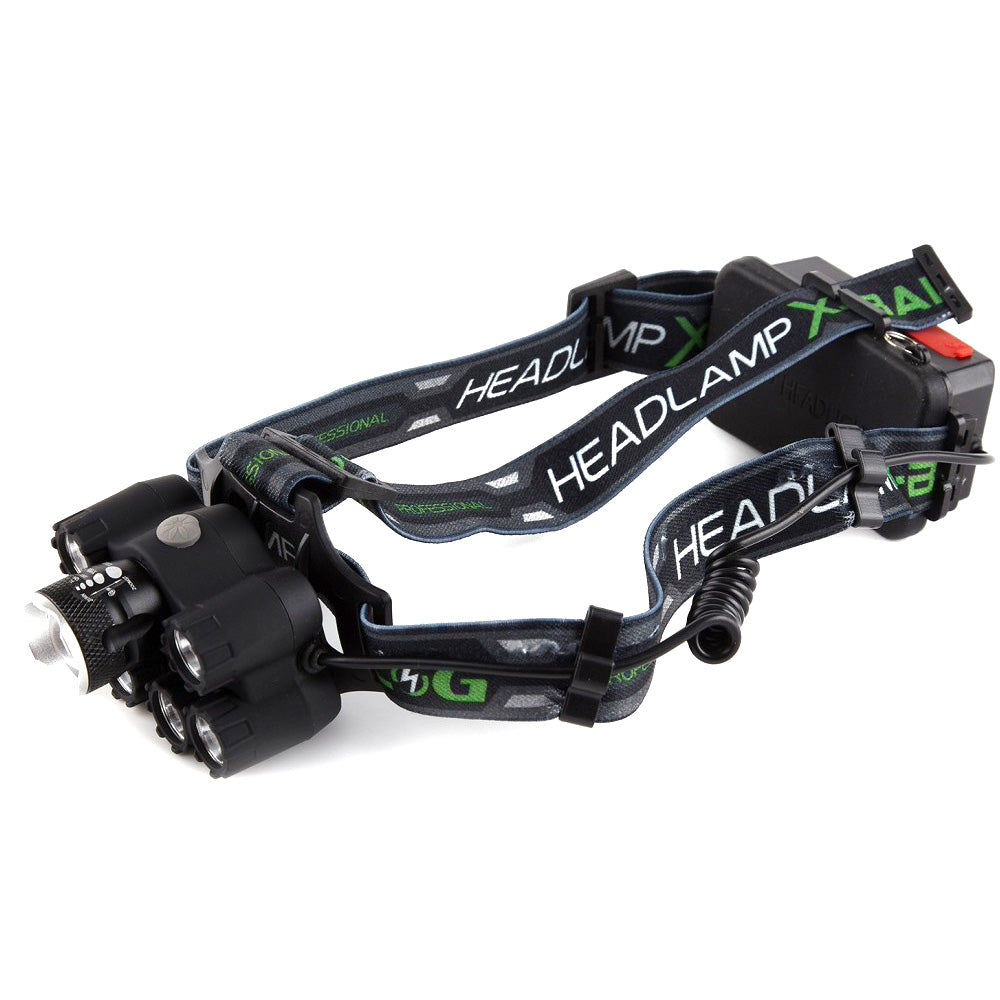 Headlamp, 7 LED XT6 CREE, Premium, 2 3.7V Batteries, Black, ElectroAZ