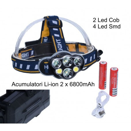 Headlamp with 6 LEDs and 8 Modes
