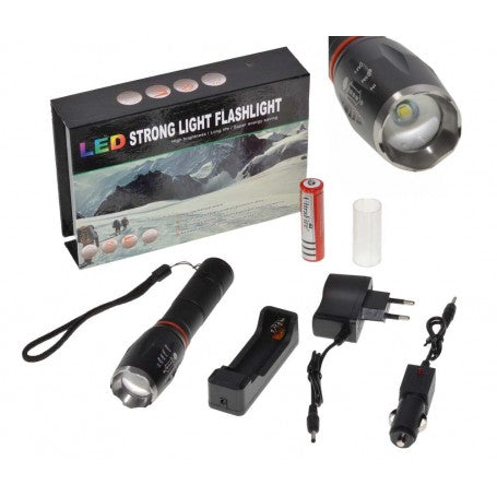 XML T6 LED Flashlight with Zoom and 6 Modes