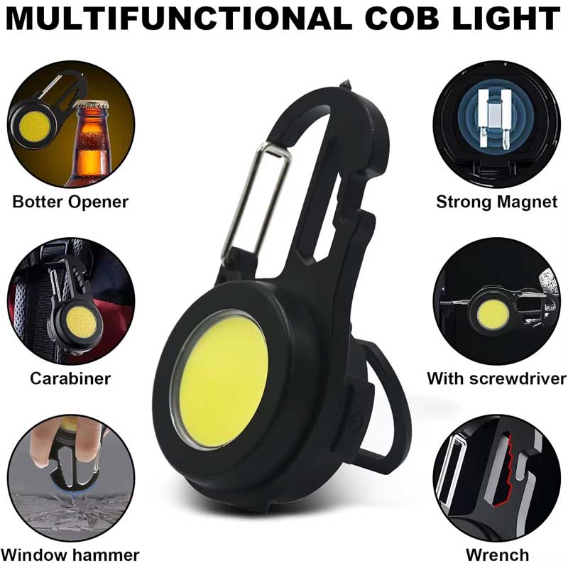 COB LED Mini-Flashlight with Magnet, Multifunctional, USB-C Charging, Classlights