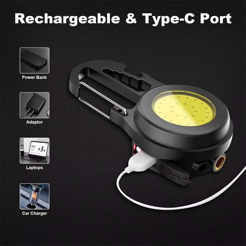 COB LED Mini-Flashlight with Magnet, Multifunctional, USB-C Charging, Classlights