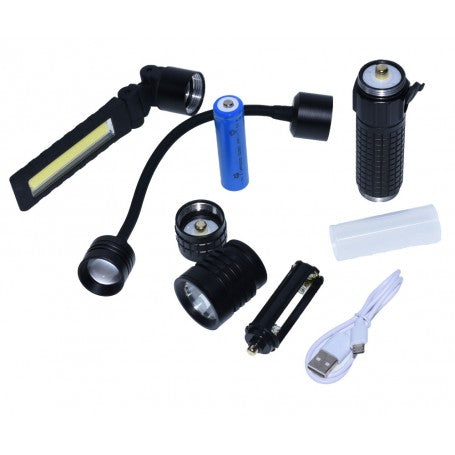 3-in-1 Flashlight with 3 Heads Kit
