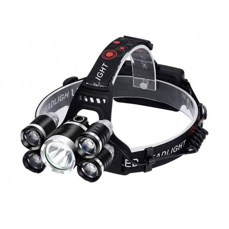 Headlamp with 5 LEDs 30W-8000Lm