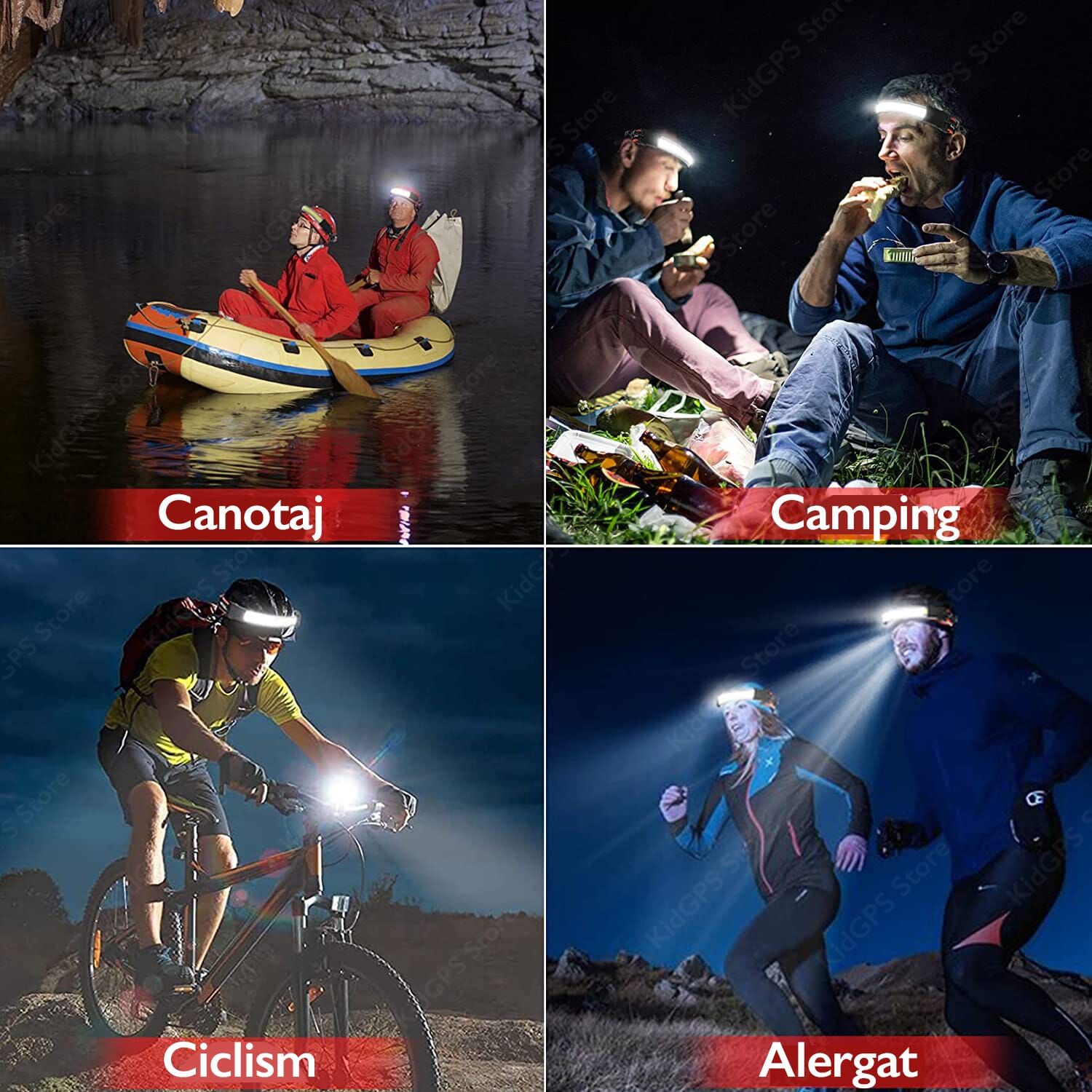 Headlamp, USB Rechargeable COB LED, Motion Sensor and IPX5 Water Resistance