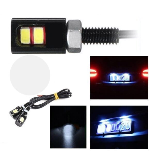 LED Car SMD, Diameter 12mm, 12V, Wire 25cm, Set 2 Pcs, White