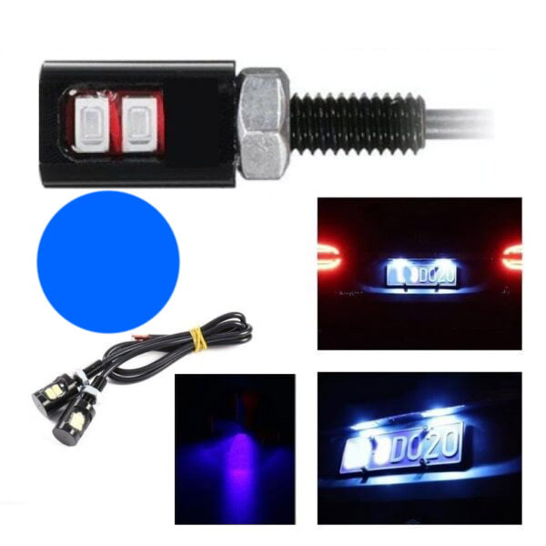 Car LED SMD, 12mm Diameter, 12V, 25cm Wire, Set of 2 Pcs, Blue