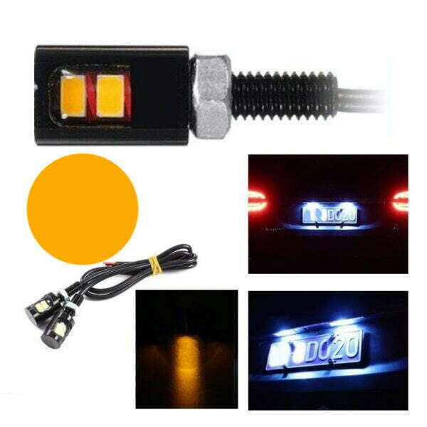 Car LED SMD, 12mm Diameter, 12V, 25cm Wire, Set of 2 Pcs, Yellow