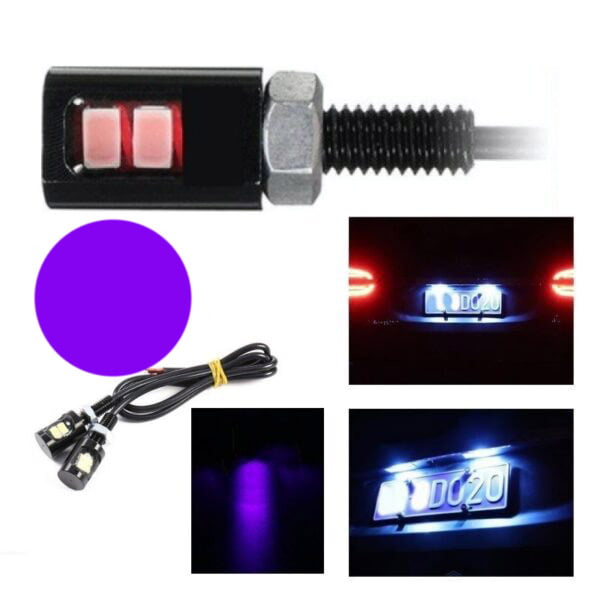 LED Car SMD, Diameter 12mm, 12V, Cable 25cm, Set of 2 Pieces, Purple