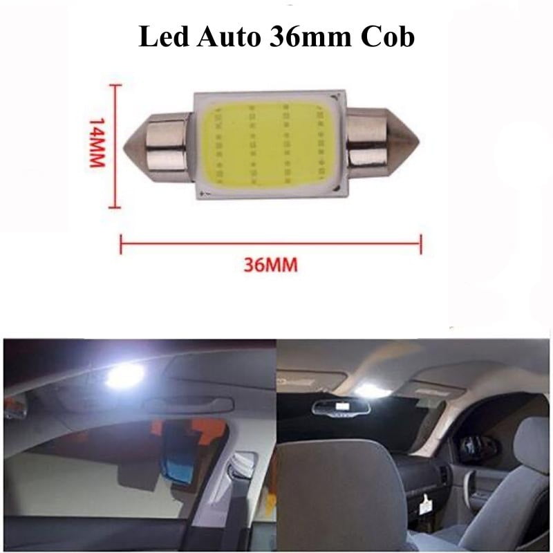 Car LED COB, 36mm Festoon Base, White Light, Set of 2