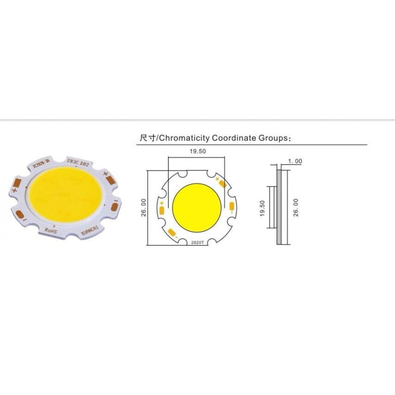 Professional COB LED 26mm, Power 10W