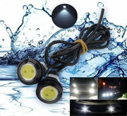 Waterproof Car LEDs with wire, 23mm Diameter, 12V, 9W Power, Set of 2 Pcs, White